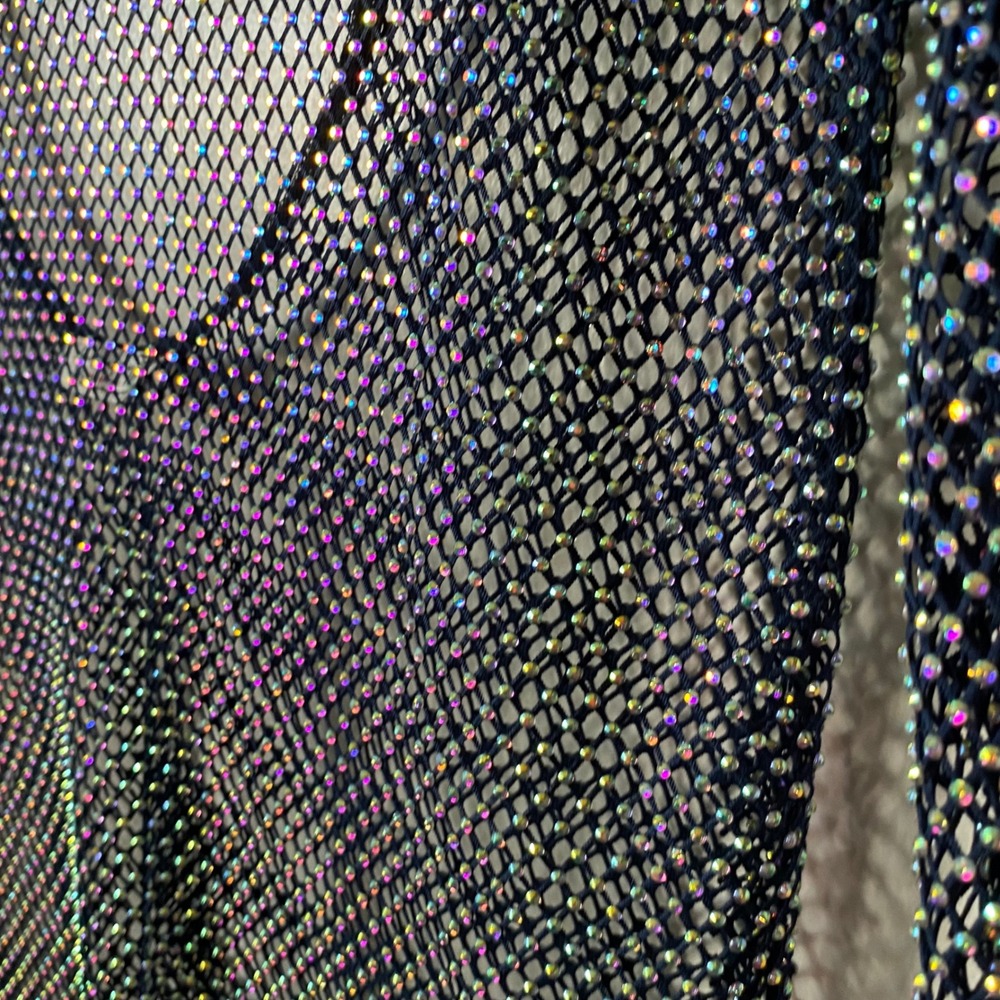 Intimately Free People Rhinestone Fishnet Open Back Festival Rave Layering - Picture 5 of 9